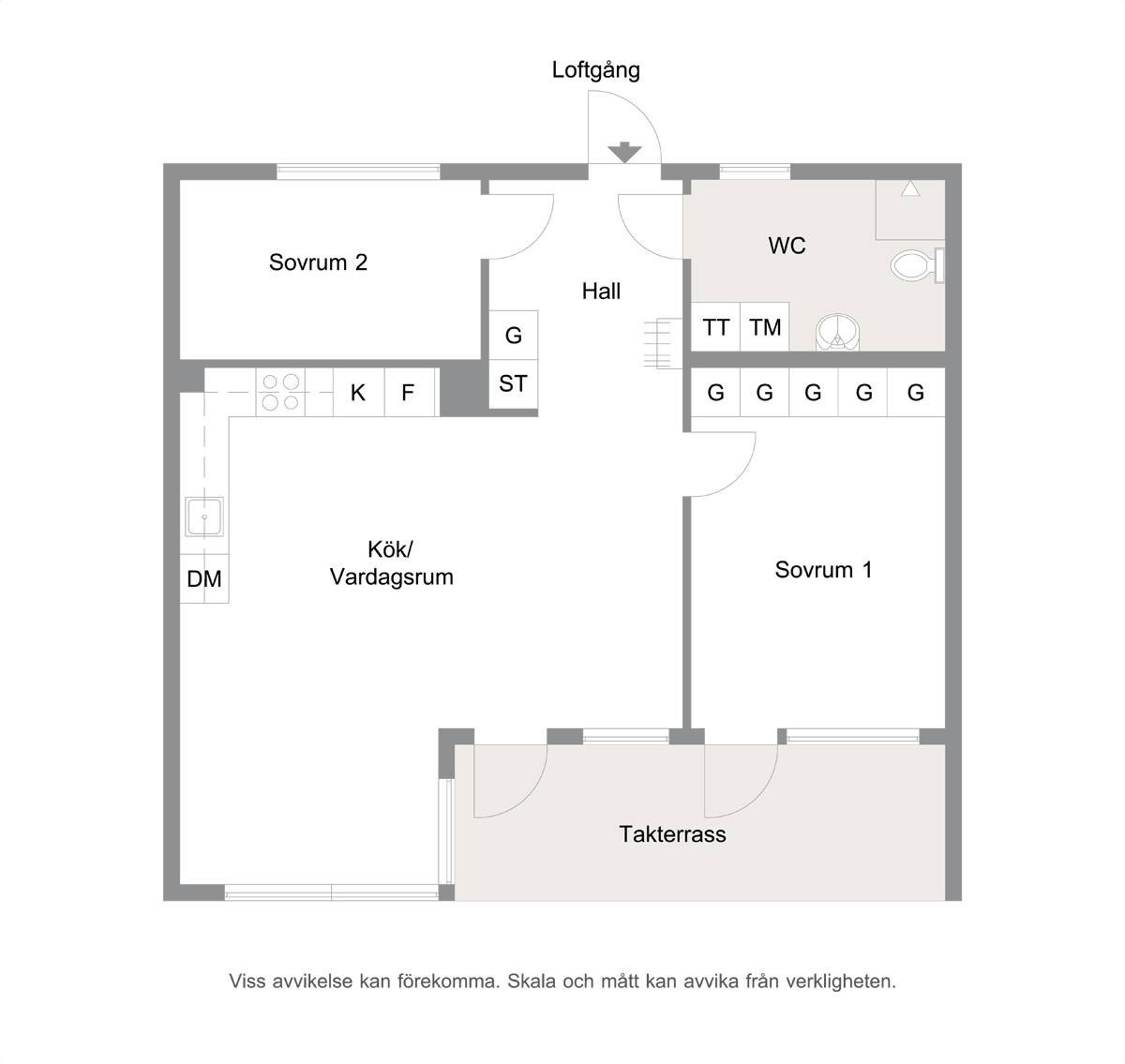 Planlösning Östra Farmvägen 19 AA